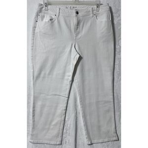 Chico's Women's White Slim Fit Mid-Rise Crop Jeans Size M 12